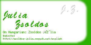 julia zsoldos business card